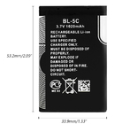 노키아 모바일 폰을 위한 BL5C 리튬이온 재충전형 배터리