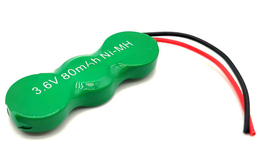 맞춤형 80mAh NiMH 버튼 셀 1.2V 2.4V 3.6V NIMH 재충전 배터리