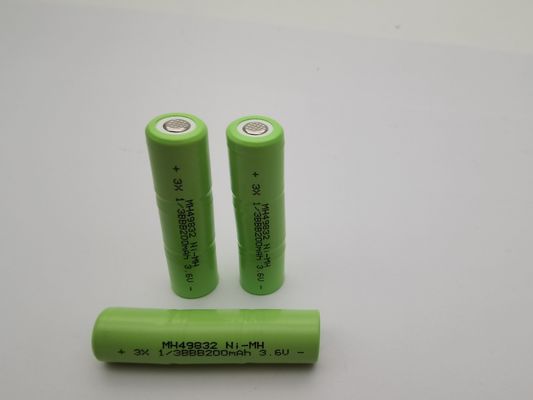 UL 3.6V 200mAh NIMH 재충전 배터리 1/3BBB 사용자 지정 NIMH 배터리 팩 사용 준비 NIMH 배터리 긴 주기 수명